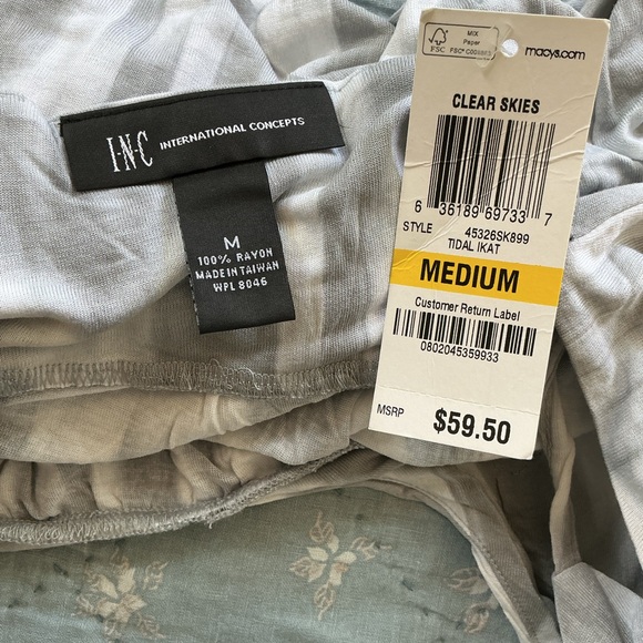 NWT INC International Concepts Gray White Padded Halter Top Size Medium - Picture 8 of 8